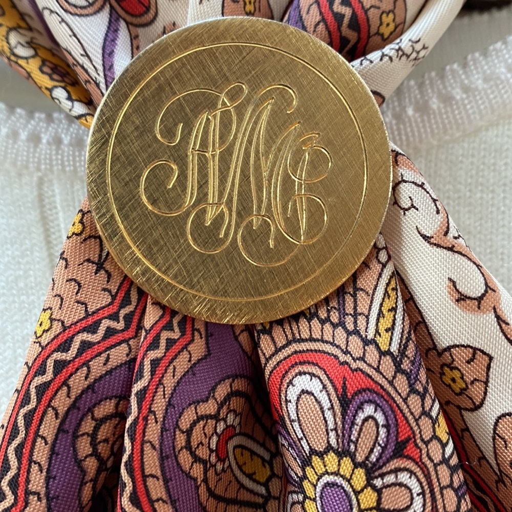 VTG Colorful Scarf and Gold Tone Clip - Picture 2 of 8